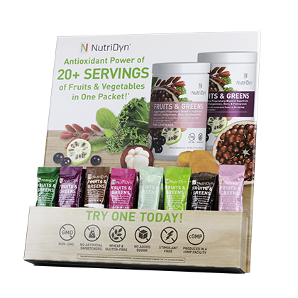 NutriDyn Fruits & Greens Display w/ To Go pkts